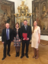Steven, Christine, Gareth, and Elena Parkinson at the Palace of the Austrian Arch Bishop