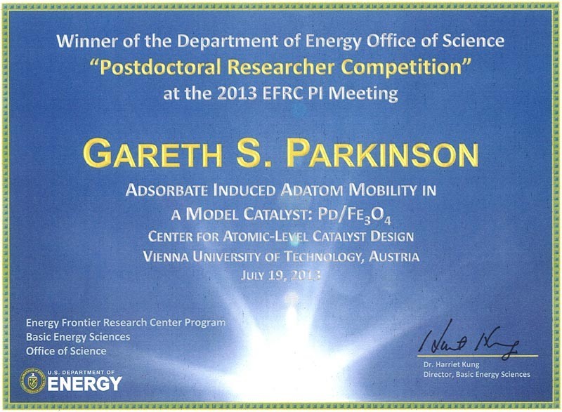 Winner certificate for Gareth Parkinson