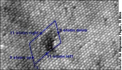 STM image of a stepp dislocation with Burgers circuit