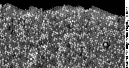 Chemical contrast on a PtRh surface with a step