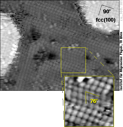 4 monolayers of Fe on Cu with a zigzag structure